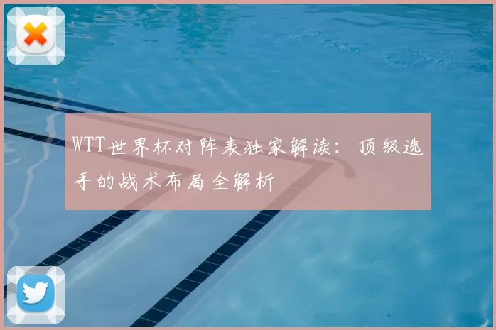 WTT世界杯对阵表独家解读：顶级选手的战术布局全解析
